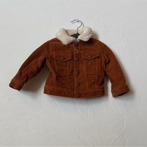 Kids Corduroy Jacket with Faux Fur Collar